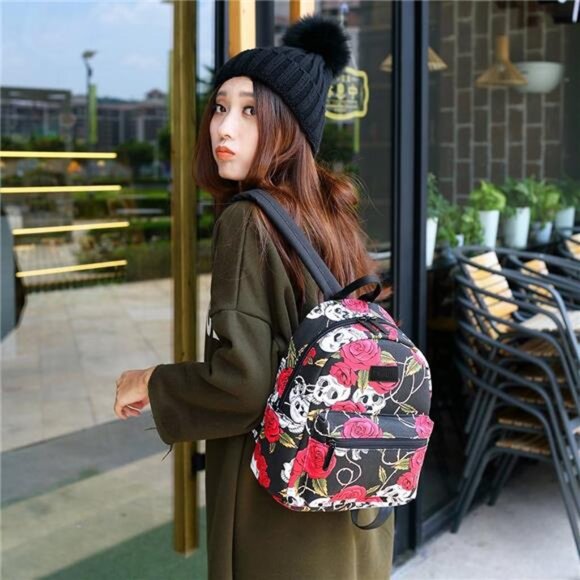 Skull Girls Backpack Purse Mini Teens School Backpack Satchel Cute Lightweight main image 5